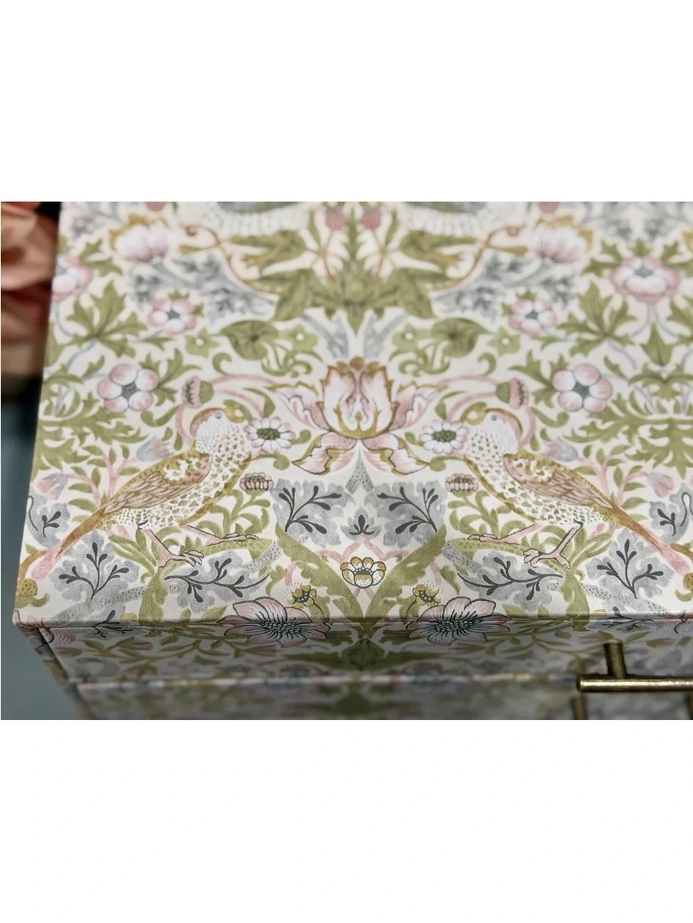 Morris and Co Strawberry Thief Desk Organizer Storage Box with 3 Drawers/ NEW